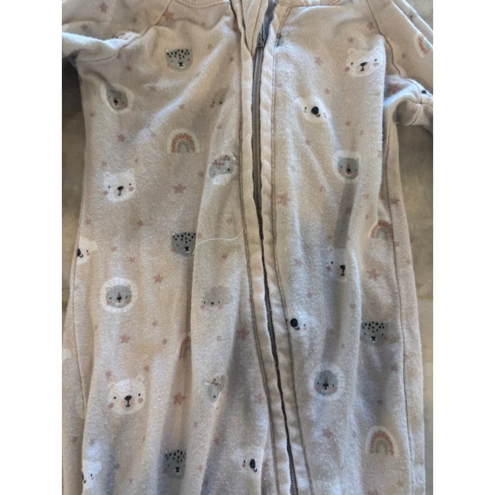 Baby Nash + Nova Beige Multi-Print bamboo Footie 3-6 Months